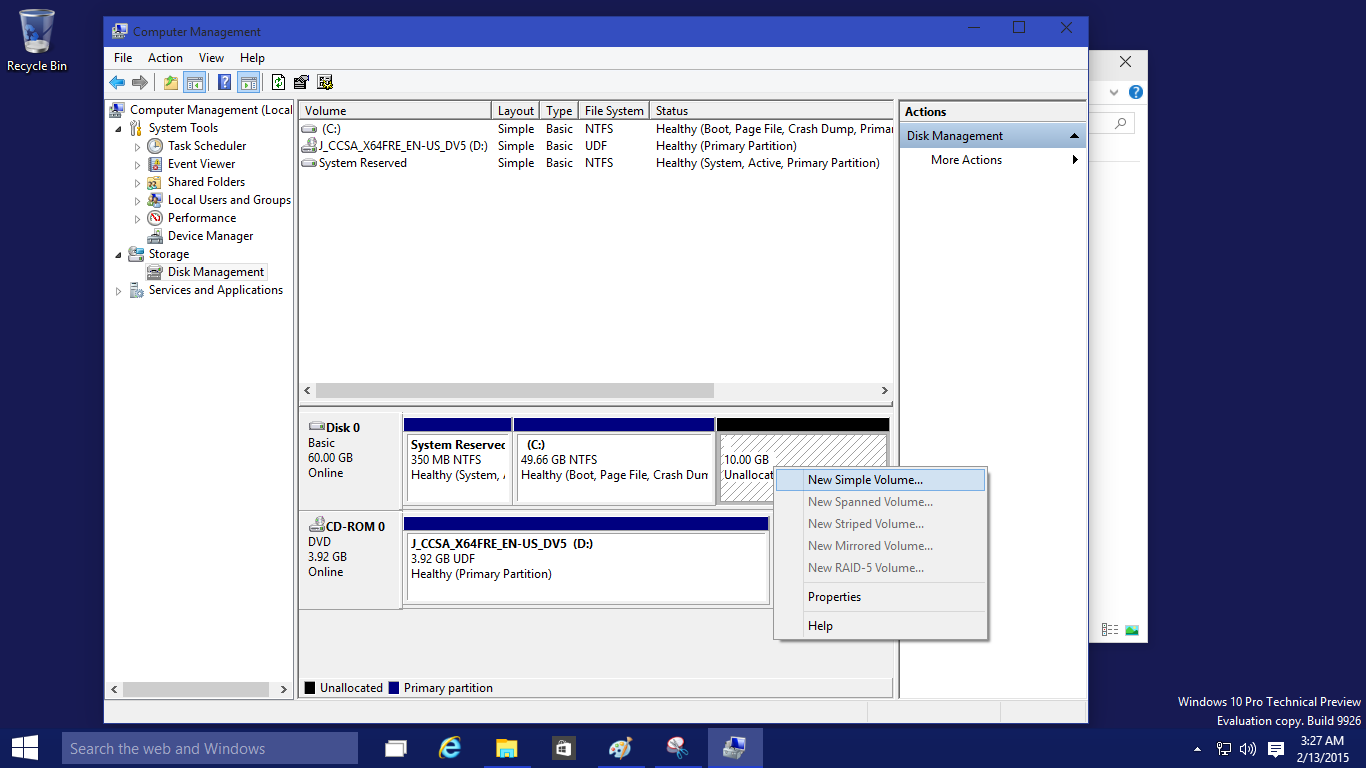 how to make drive partition in windows 10